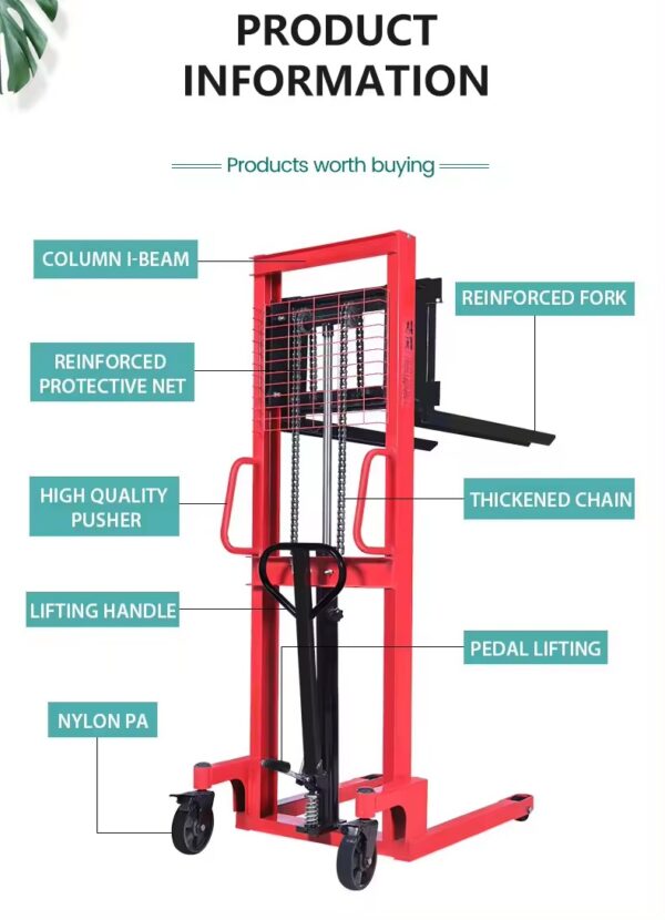 Apilador Manual 1000 KG 1.60 Mts - Image 6