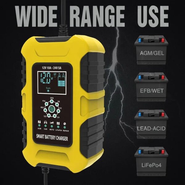 Cargador Inteligente 12v 24v 10a Litio/plomo/gel - Image 2