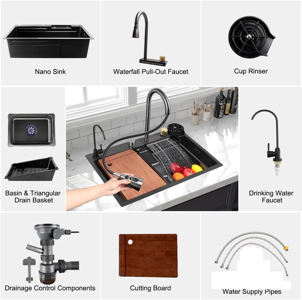 Fregadero A/inox Negro Kit Completo Importador Directo - Image 3