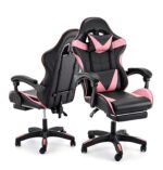 Silla Gamer Ergonomica Reclinable Con Apoya Pies Base Giratoria De Cuero Sintetico Unicorn P!nk de Flixar - Imagen 2