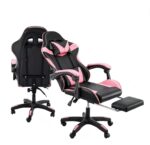 Silla Gamer Ergonomica Reclinable Con Apoya Pies Base Giratoria De Cuero Sintetico Unicorn P!nk de Flixar - Imagen 4