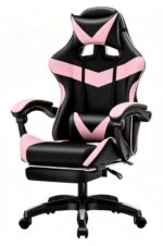 Silla Gamer Ergonomica Reclinable Con Apoya Pies Base Giratoria De Cuero Sintetico Unicorn P!nk de Flixar - Imagen 6