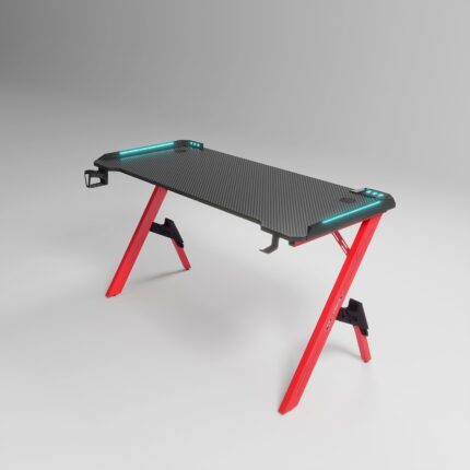 Escritorio Gamer Pc Con Luces Led Rgb Flx Darpa Red 120cm