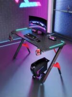 Escritorio Gamer Pc Con Luces Led Rgb Flx Black Mamba 120cm - Imagen 4