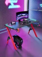 Escritorio Gamer Pc Con Luces Led Rgb Flx Darpa Red 120cm - Imagen 5