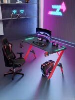 Escritorio Gamer Pc Con Luces Led Rgb Flx Darpa Red 120cm - Imagen 7