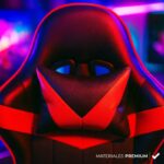 Silla Gamer Ergonomica Reclinable Con Apoya Pies Base Giratoria De Cuero Sintetico Red Darpa - Imagen 5